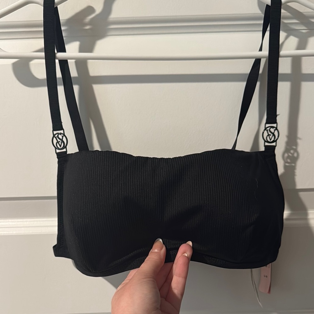 Victoria's Secret Black Strappy Bikini Top NWT